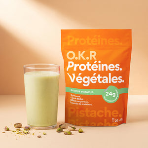 Pistachio. (Protein powder sachet / snack)