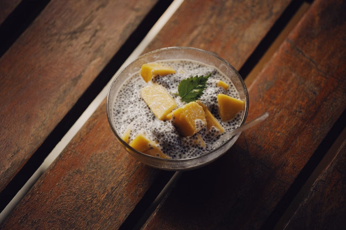 Pudding de chia mangue-passion au collagène marin