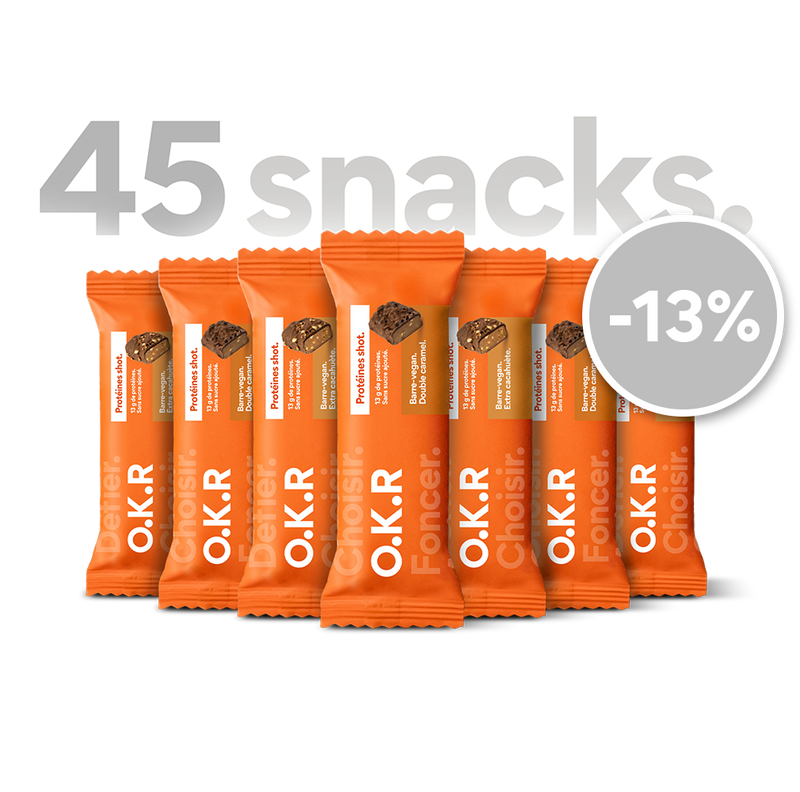 Large format 45 protein snacks. Coated.