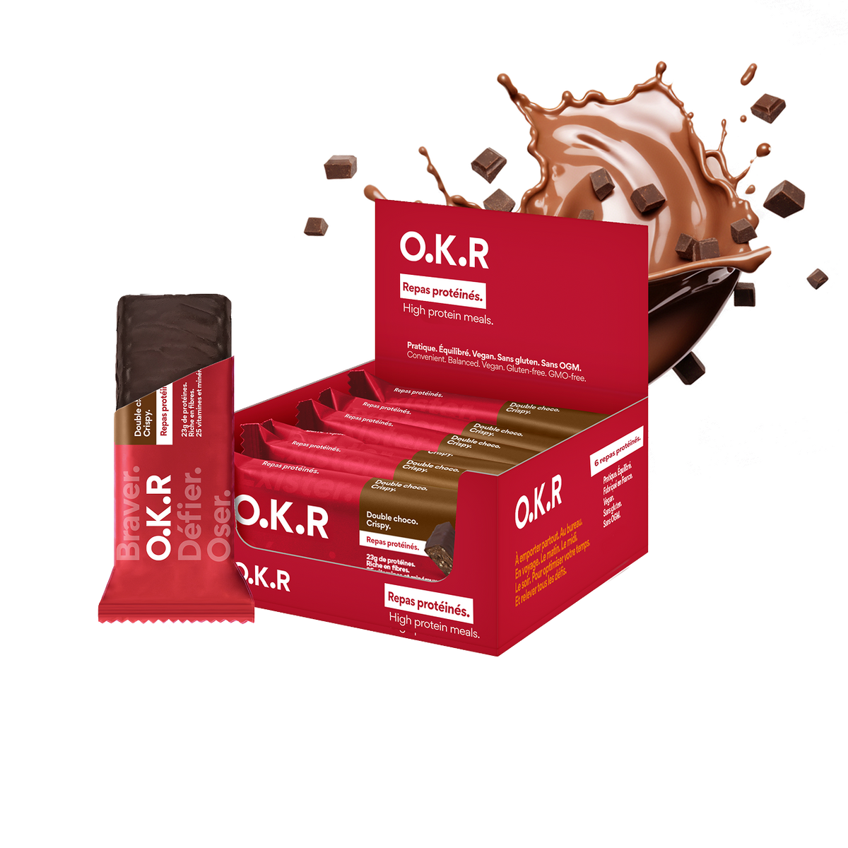 Double chocolate. Crispy. 