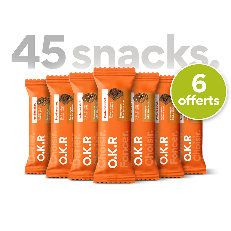 Großformatige 45 Protein-Snacks. Beschichtet.