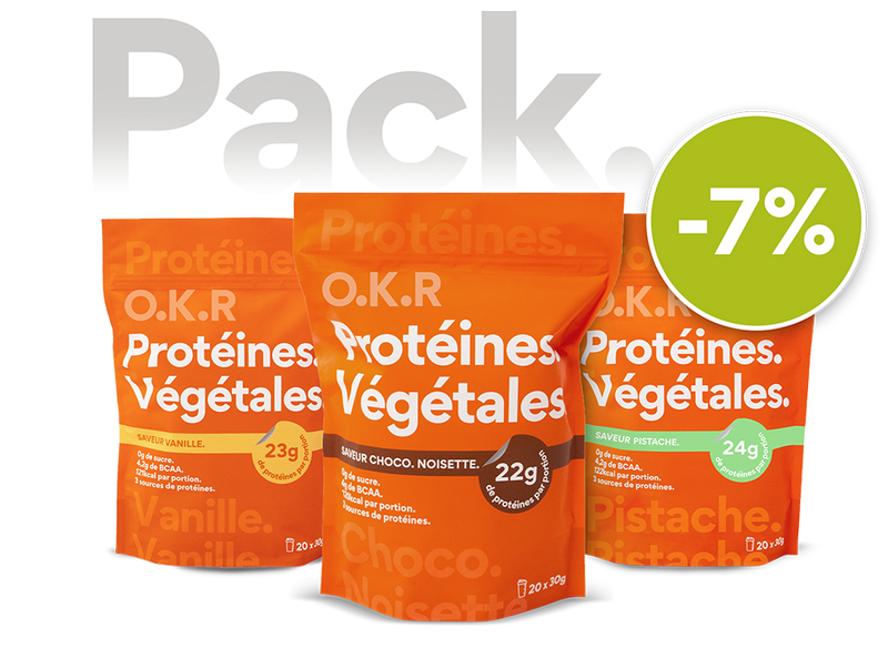 Pack of 3 sachets. Vegetable protein.