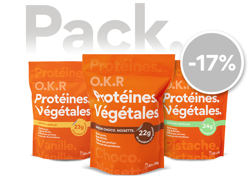 Pack of 3 sachets. Vegetable protein.