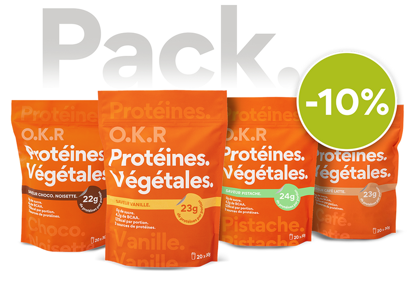 Pack of 4 sachets. Vegetable protein.